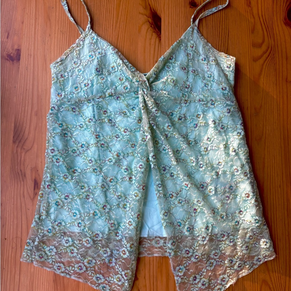 Y2K Floral Lace Camisole Top